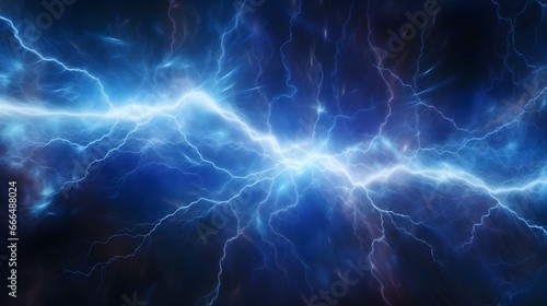 Blue lightning bolt  abstract plasma and energy background