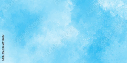 Blue sky is surrounding with tiny white clouds, soft and lovely sky blue watercolor background with clouds,white cloud and clear blue Abstract sky in sunny day with clouds.  © Md sagor