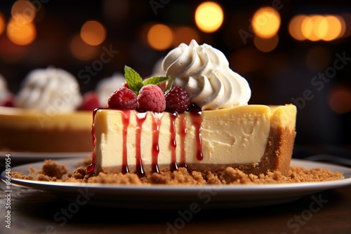 Cheesecakes and cheesepops create a tantalizing display, tempting and delighting taste buds photo