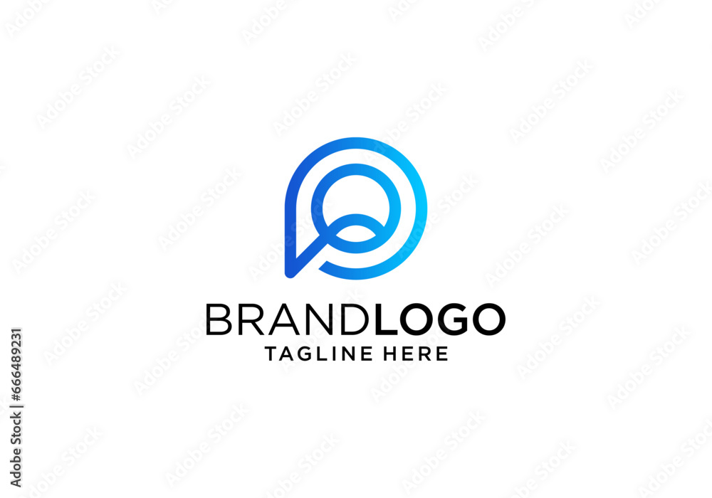 Letter P logo icon design template elements
