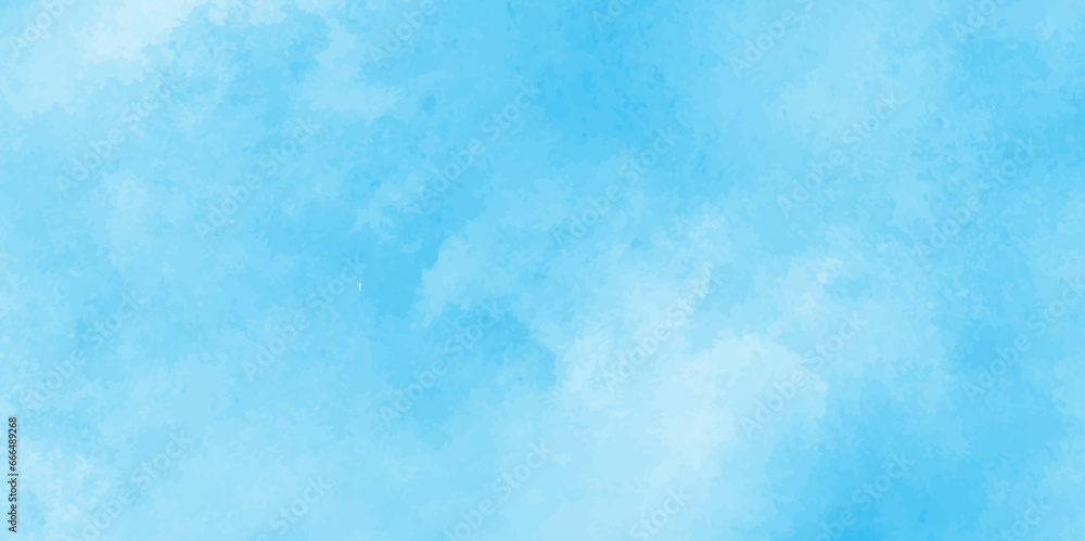Blue sky is surrounding with tiny white clouds, soft and lovely sky blue watercolor background with clouds,white cloud and clear blue Abstract sky in sunny day with clouds.	 - obrazy, fototapety, plakaty 