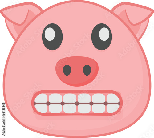 Pig emoji grimacing face