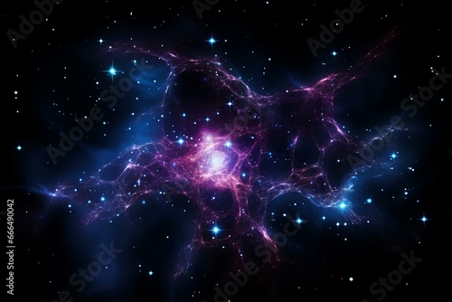 An aquarius constellation with a nebula in mesmerizing neon hues. Generative AI