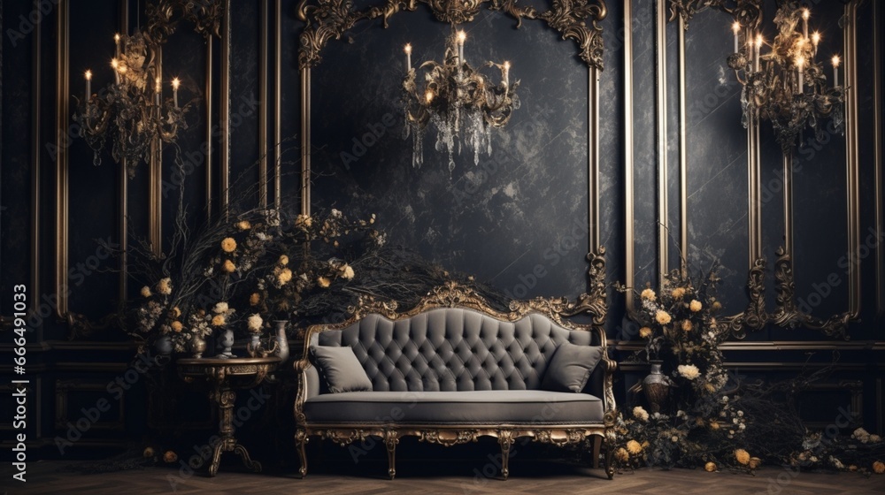 classic and vintage luxury wall backdrop. 
