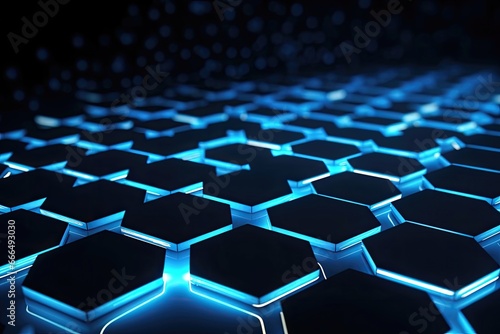 Abstract hexagon technology  concept  sci-fi  hi-tech  futuristic  illustration  blue background.