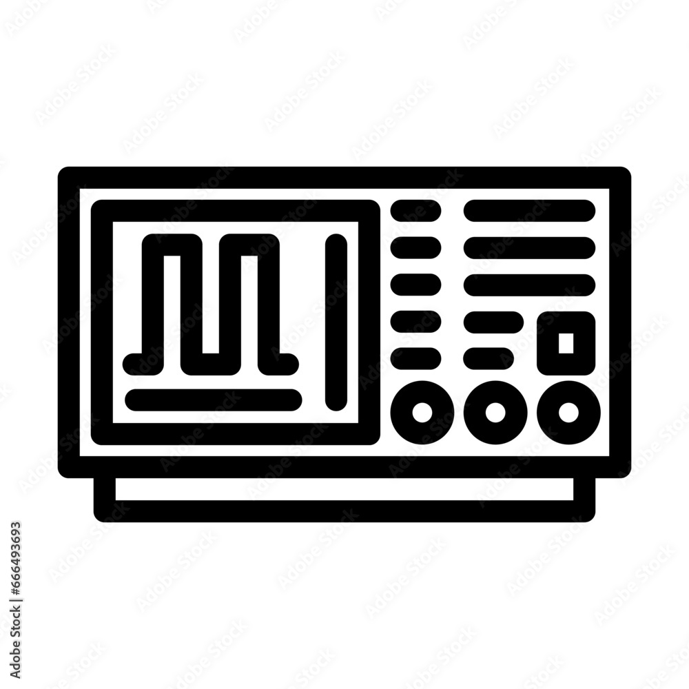 oscilloscope analysis electronics line icon vector. oscilloscope analysis electronics sign. isolated contour symbol black illustration oscilloscope analysis electronics line icon vector. oscilloscope analysis electronics sign. isolated contour symbol black illustration