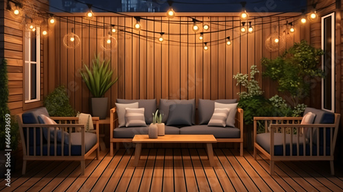 Modern outdoor lounge in the garden