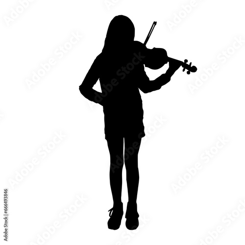 girl with violin illustration vector