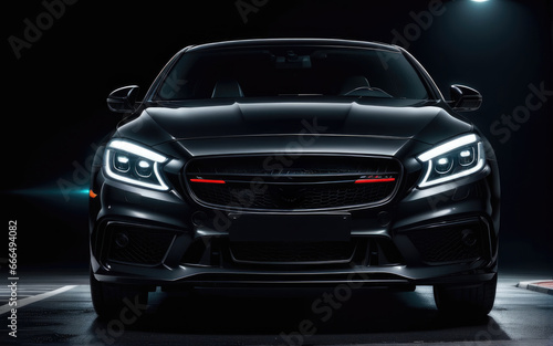 black generic sport unbranded car on a dark background