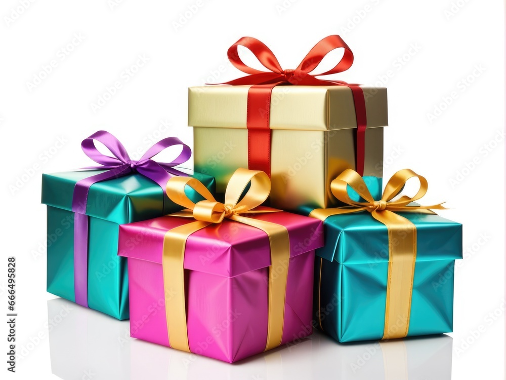 white gift with red ribbon on white white gift with red ribbon on white