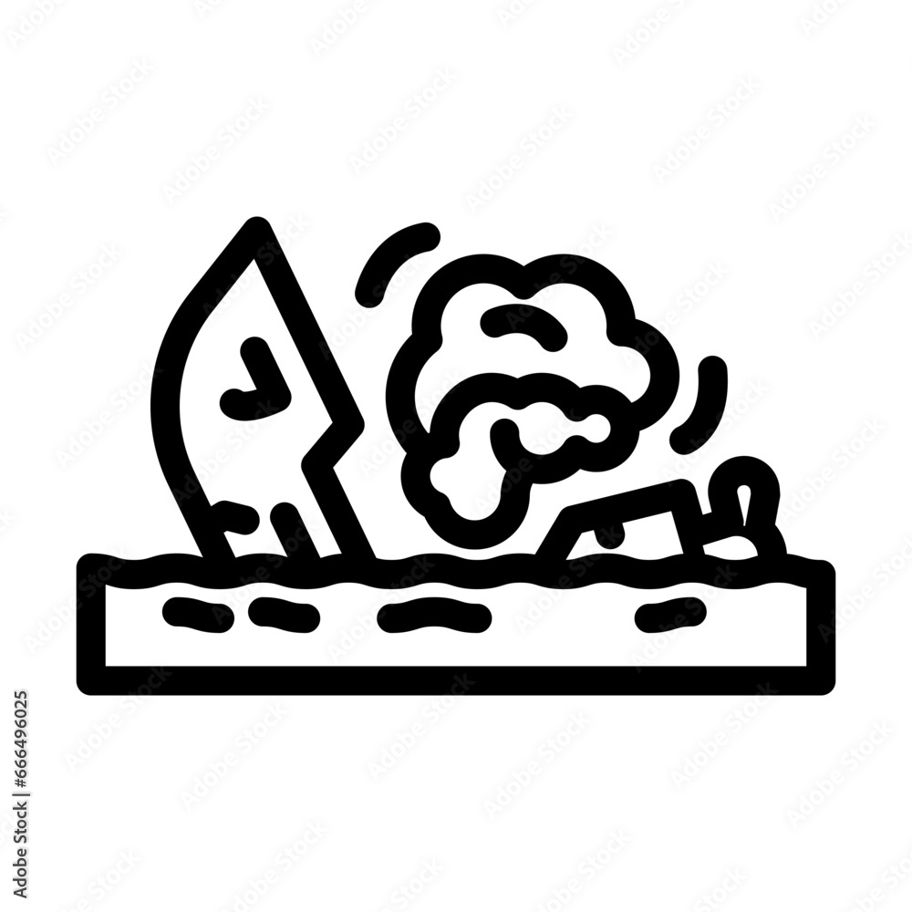 marine accident line icon vector. marine accident sign. isolated contour symbol black illustration marine accident line icon vector. marine accident sign. isolated contour symbol black illustration