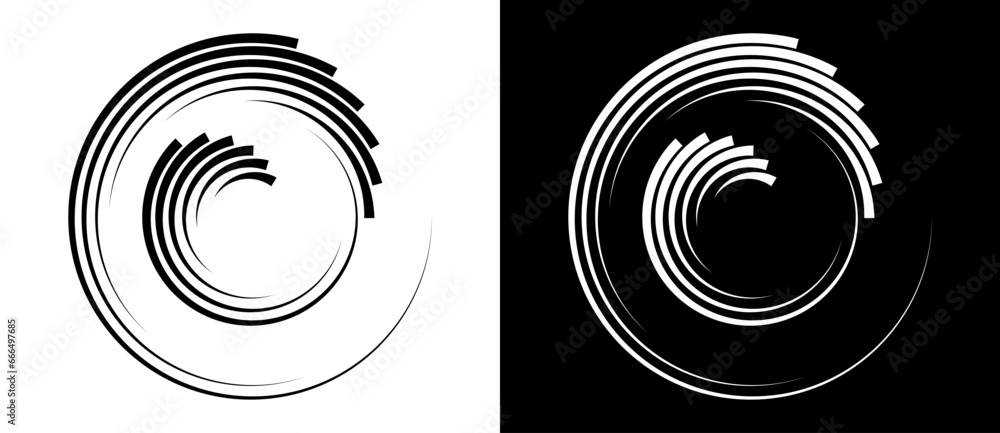 Abstract background with lines in circle. Art design spiral as logo or ...
