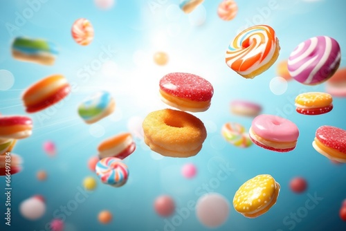 Colorful background with festive sweets.