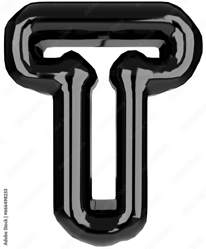 Glossy inflated black color letter T uppercase illustration. 3D render of latex bubble font with glint. Graphic type, typography, ABC clipart, alphabet Glossy inflated black color letter T uppercase illustration. 3D render of latex bubble font with glint. Graphic type, typography, ABC clipart, alphabet
