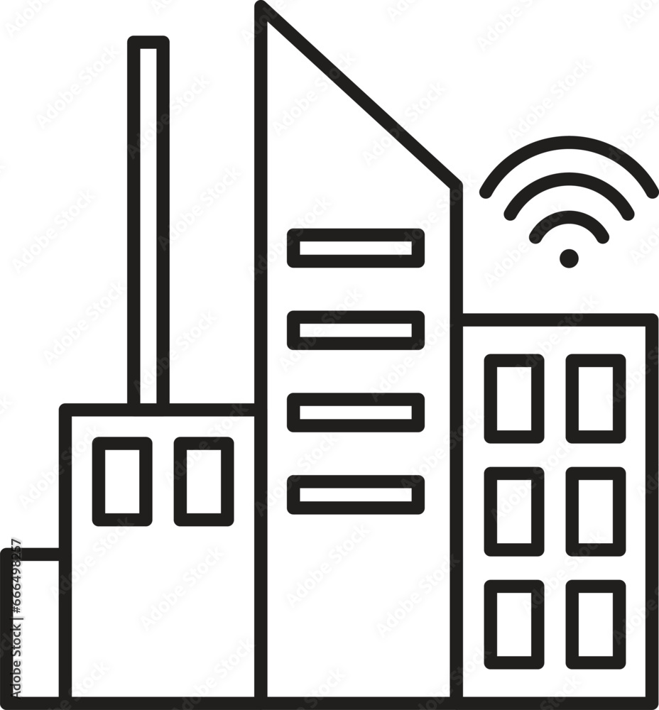 Smart Building icon. Smart City and Technology Concept Smart Building icon. Smart City and Technology Concept