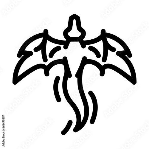 dragon tattoo art vintage line icon vector. dragon tattoo art vintage sign. isolated contour symbol black illustration