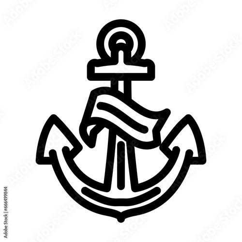 anchor tattoo art vintage line icon vector. anchor tattoo art vintage sign. isolated contour symbol black illustration