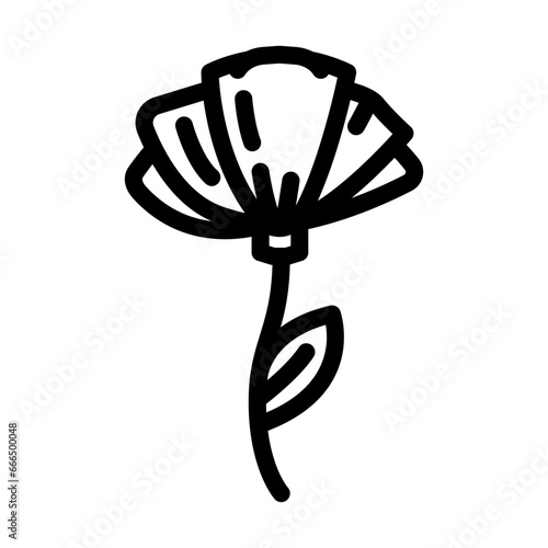 flower tattoo art vintage line icon vector. flower tattoo art vintage sign. isolated contour symbol black illustration