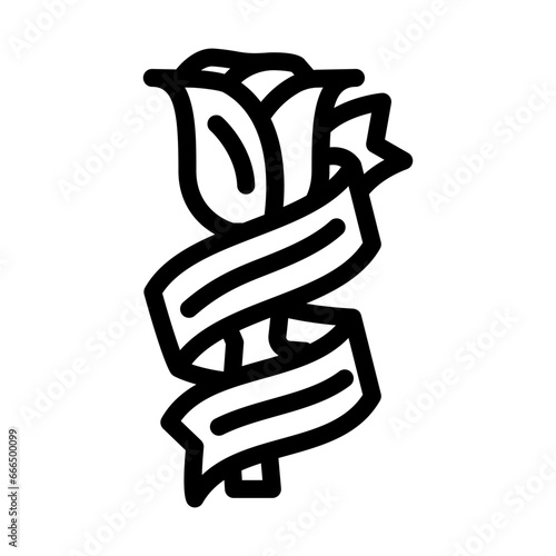 rose art tattoo vintage line icon vector. rose art tattoo vintage sign. isolated contour symbol black illustration