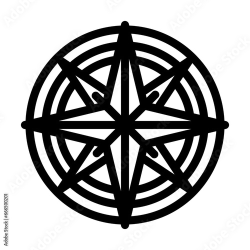 compass tattoo art vintage line icon vector. compass tattoo art vintage sign. isolated contour symbol black illustration