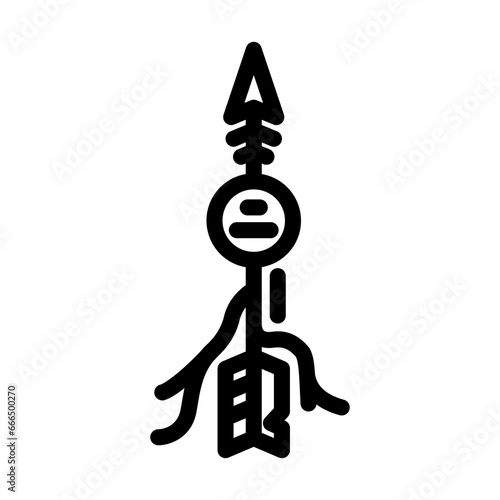 arrow tattoo art vintage line icon vector. arrow tattoo art vintage sign. isolated contour symbol black illustration