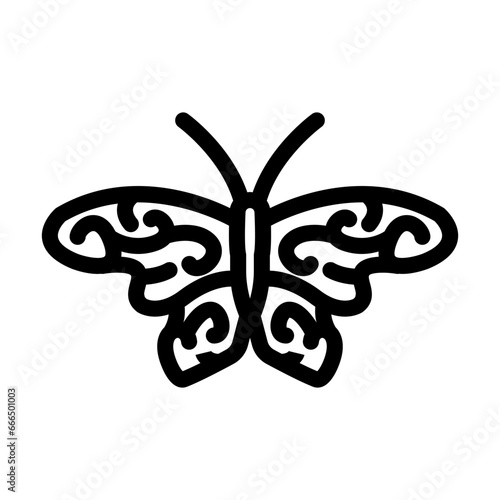 butterfly tattoo art vintage line icon vector. butterfly tattoo art vintage sign. isolated contour symbol black illustration