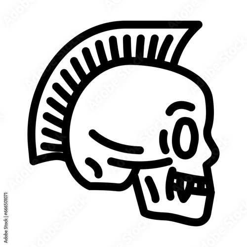 skull art tattoo vintage line icon vector. skull art tattoo vintage sign. isolated contour symbol black illustration