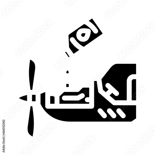 lubrication service aircraft glyph icon vector. lubrication service aircraft sign. isolated symbol illustration