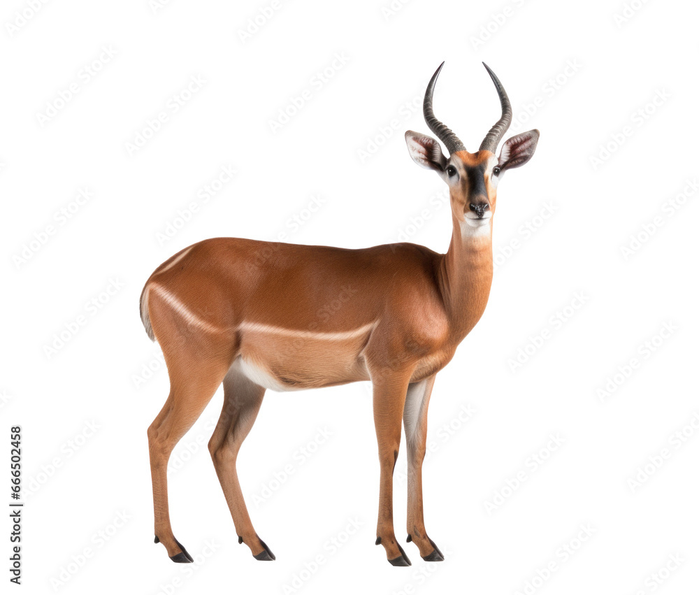 African antelope impala isolated on transparent white background African antelope impala isolated on transparent white background