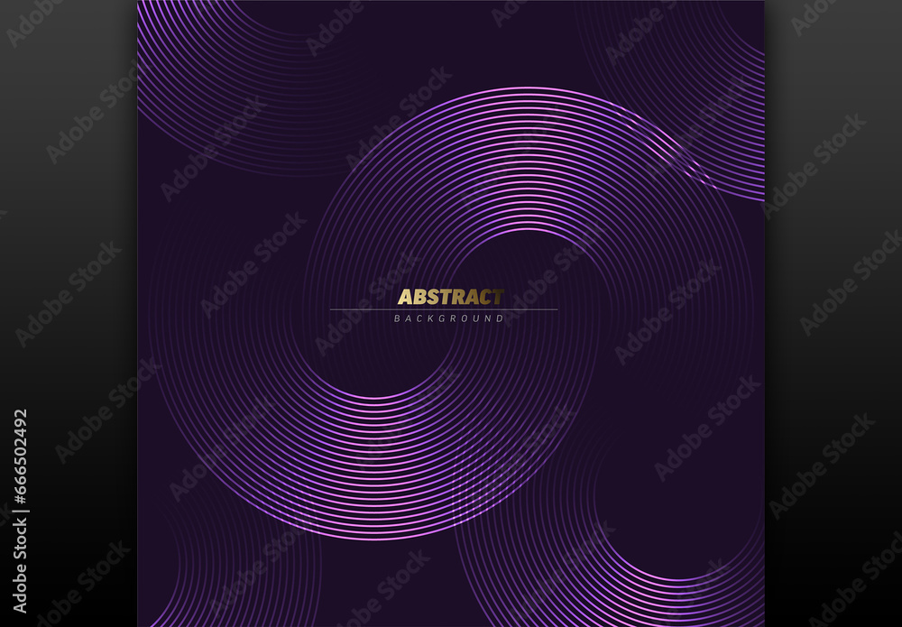 Abstract dark background made from purple half circles with place for your text
