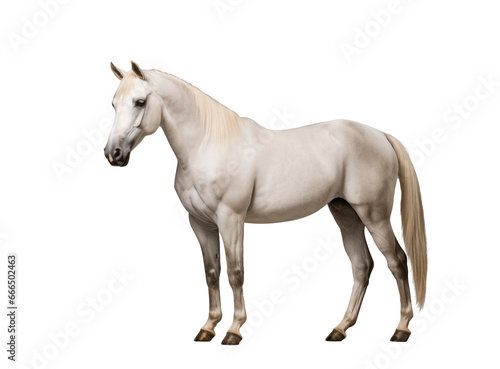White horse isolated on transparent white background
