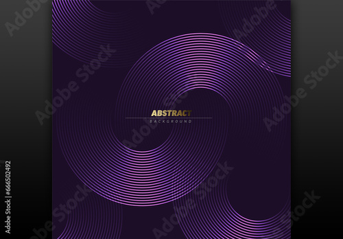 Obraz na płótnie Abstract dark background made from purple half circles with place for your text w salonie