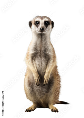Meerkat isolated on transparent white background