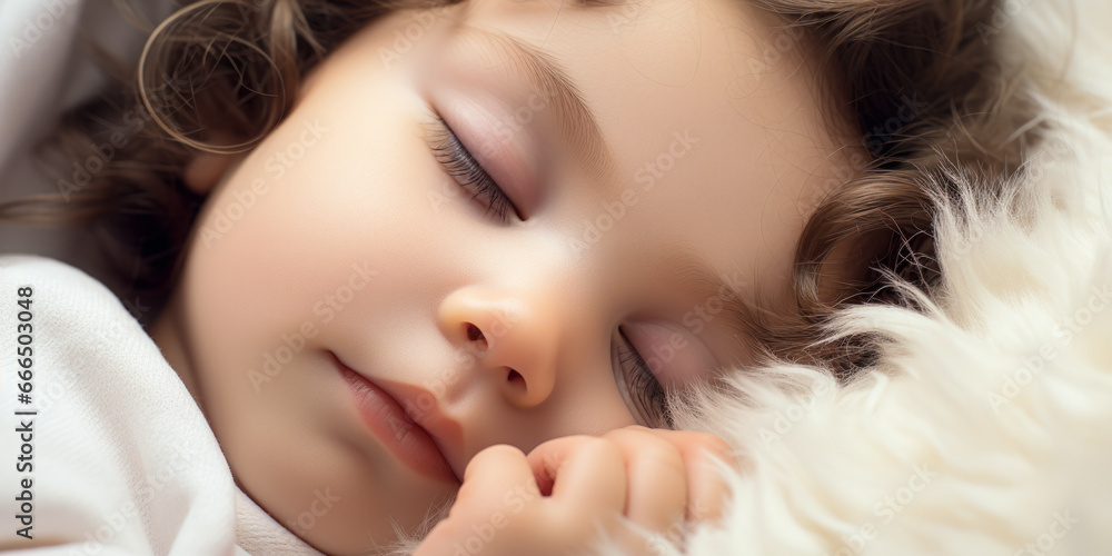 Quiet Naptime: Beautiful Baby Sleeping in Close-Up Quiet Naptime: Beautiful Baby Sleeping in Close-Up