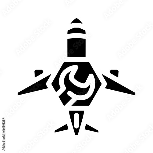 aircraft repair glyph icon vector. aircraft repair sign. isolated symbol illustration