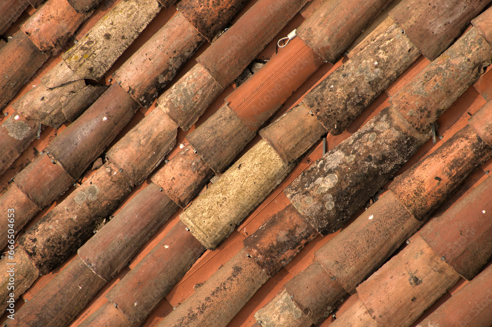 Terracotta roof tiles in Bergamo, Lombardy Terracotta roof tiles in Bergamo, Lombardy