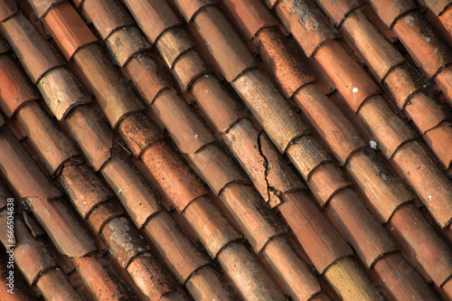 Terracotta roof tiles in Bergamo, Lombardy