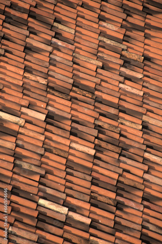 Terracotta roof tiles in Bergamo, Lombardy