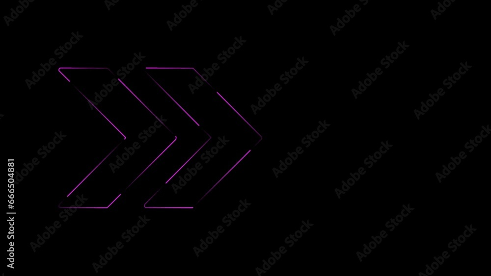 video with pink arrows flickering in on a black background. the arrow flashes and indicates the direction to the right video with pink arrows flickering in on a black background. the arrow flashes and indicates the direction to the right