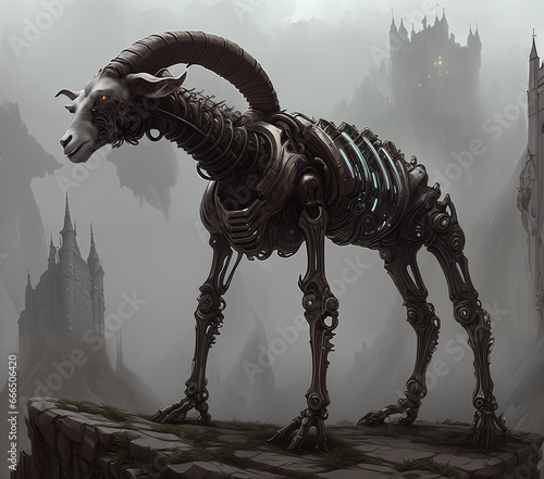 Biomechanical goat. Digital...