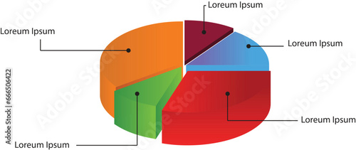 Pie chart vector infographic.Vector infographic circle. Cycle diagram with 5 section. Round chart that can be used for report, business analytics, data visualization and presentation
