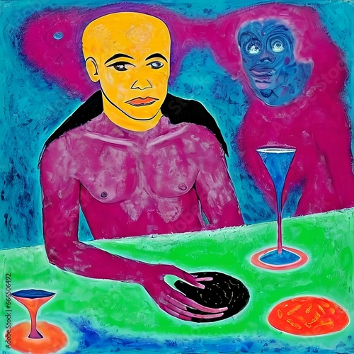 Man sitting at a table with...