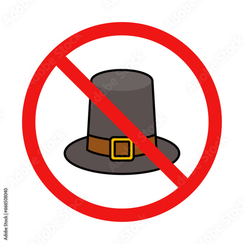No Pilgrim Sign on White Background
