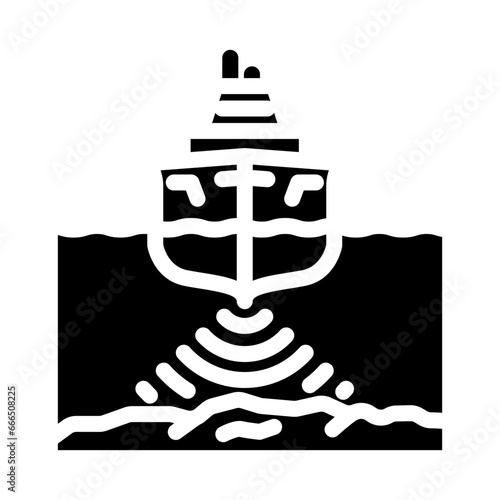 marine noise pollution glyph icon vector. marine noise pollution sign. isolated symbol illustration