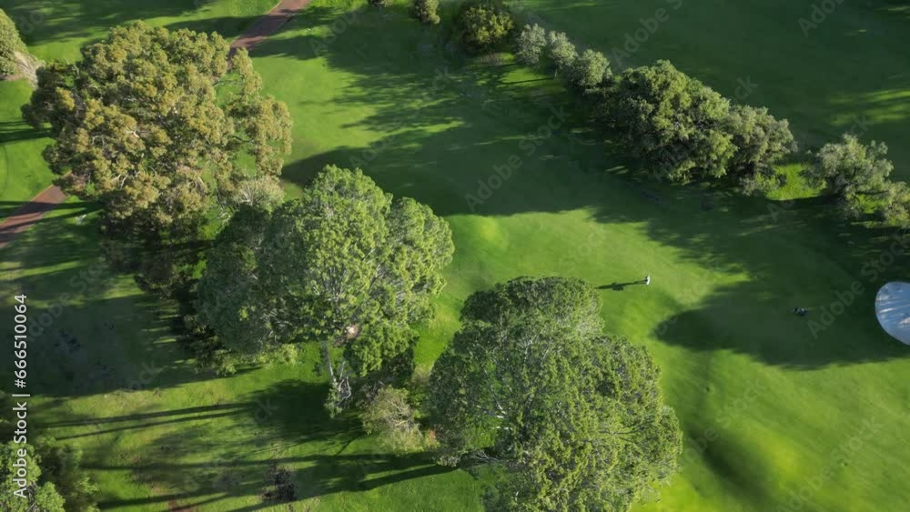 Aerial view over the green grasses of Australia's Royal Perth Golf Club Aerial view over the green grasses of Australia's Royal Perth Golf Club
