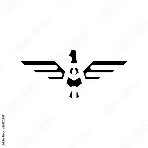 eagle tattoo art vintage glyph icon vector. eagle tattoo art vintage sign. isolated symbol illustration