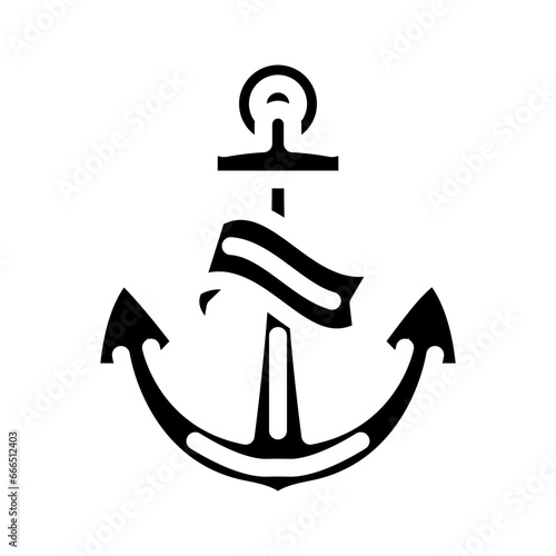 anchor tattoo art vintage glyph icon vector. anchor tattoo art vintage sign. isolated symbol illustration