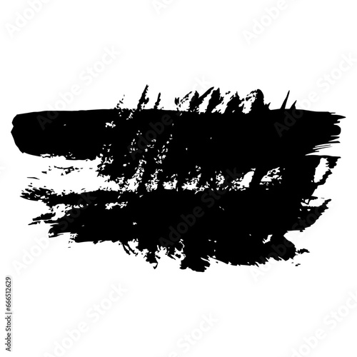 Grunge background, brushstroke.Abstract distress ink texture.Hand-drawn gouache paint strip,smear with roughness and scuffs.Art element for design.Isolated. Vector illustration