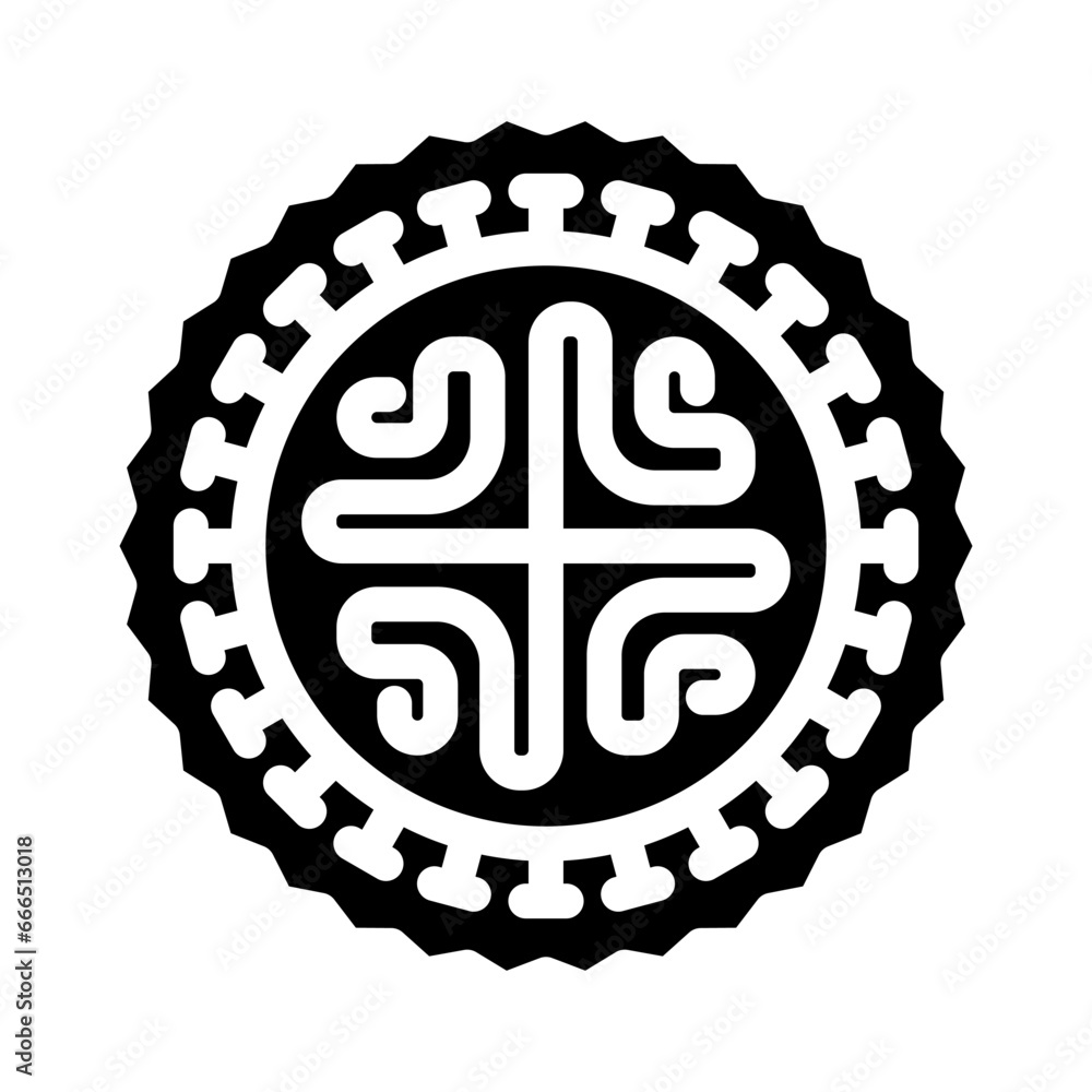 Obraz premium maori tattoo art vintage glyph icon vector. maori tattoo art vintage sign. isolated symbol illustration