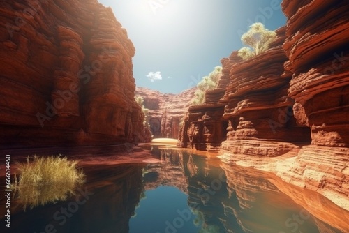 3D illustration of Karijini National Park, a travel destination in Australia. Generative AI © Charlotte